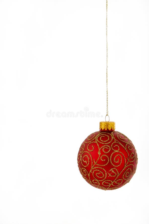 Red and gold ornament on a white background