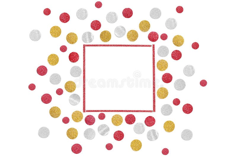 Red Gold and Silver Glitter Confetti Paper Cut Stock Photo Image of