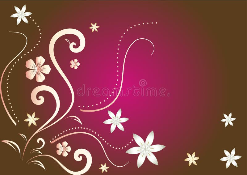 Red, Gold and White Abstract Floral Background Stock Vector