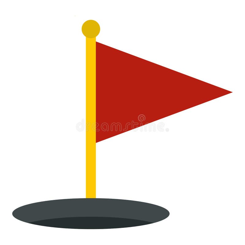 Red golf flag icon isolated vector illustration Red golf flag icon isolated vector illustration