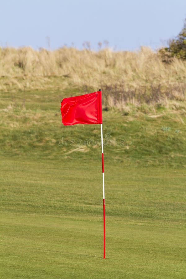Red Golf Flag stock image. Image of blue, outdoor, business 30820017