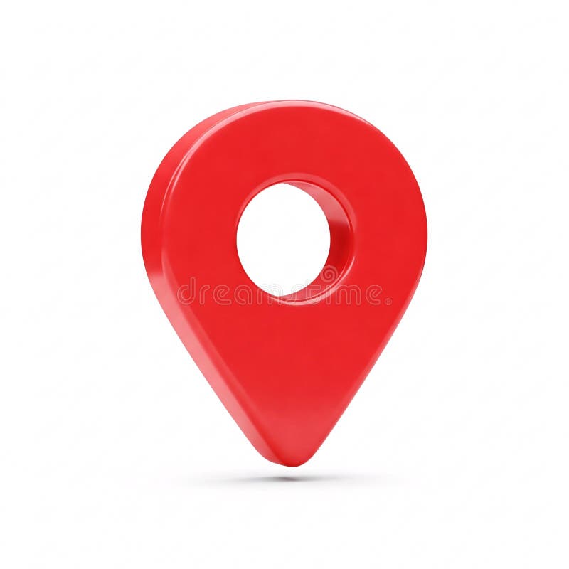 Red GPS Pointer isolated on a white royalty free illustration