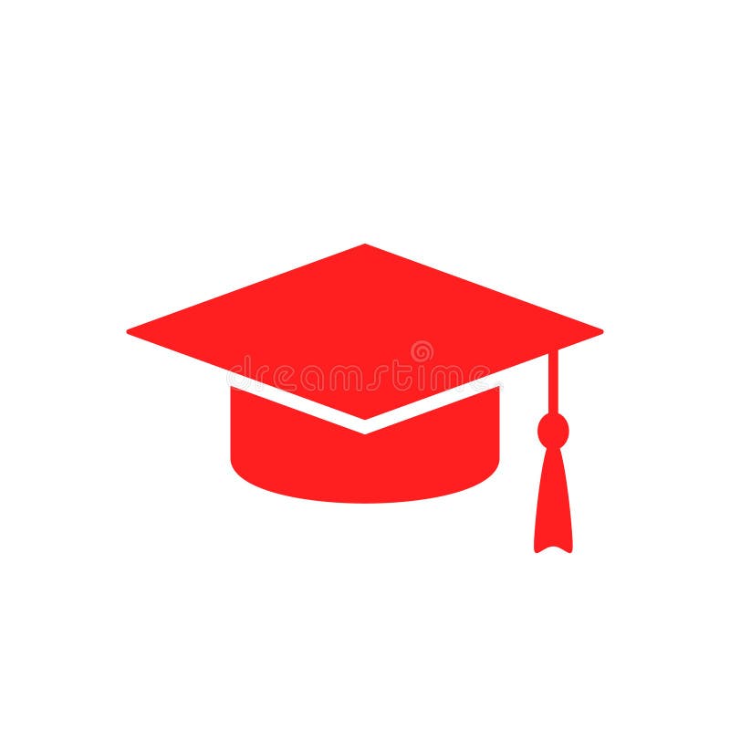 Red Grad Cap Icon Stock Vector Illustration Of Academy 203604573
