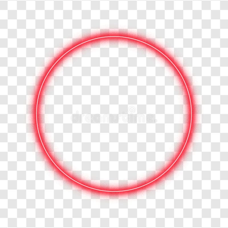 Red grain neon glowing circle with futuristic ring shape and modern light effect for tech or digital design royalty free illustration