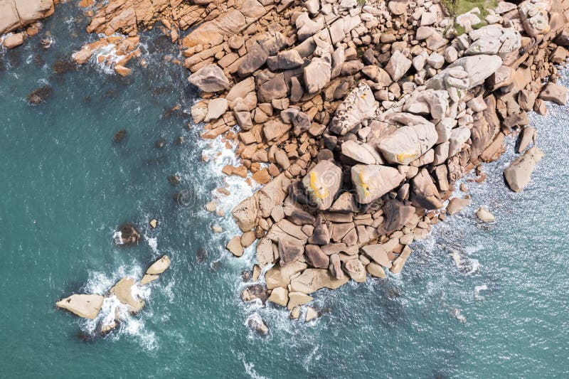 Red Granite Coast Landscape in France Stock Photo Image of coastline