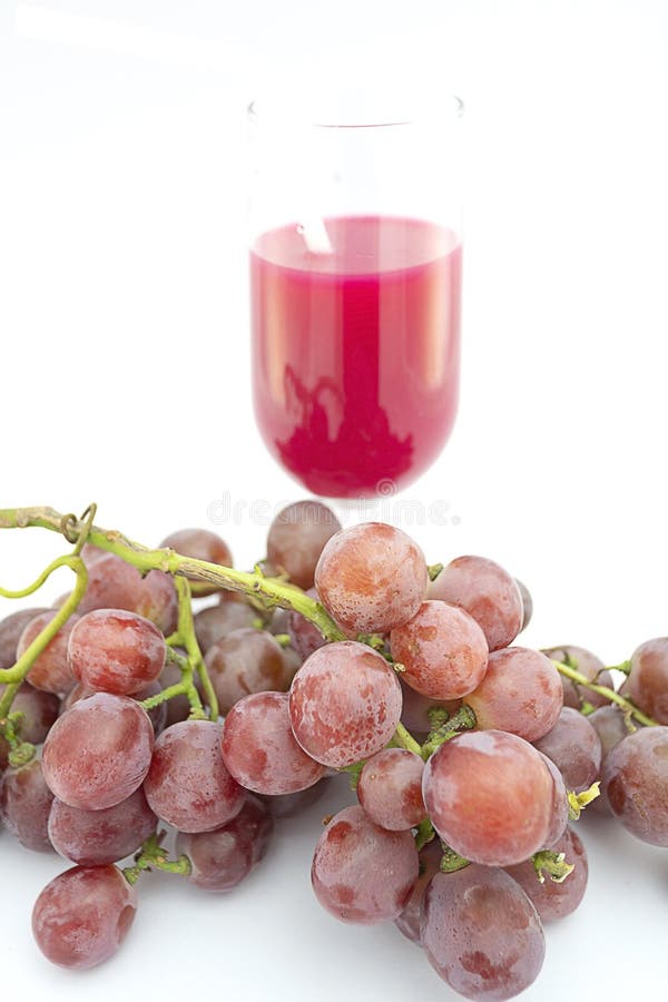 Red grape in white background