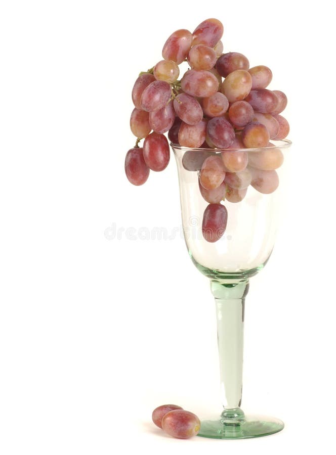 Red Grapes On White