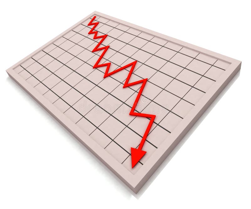 Red Graph Shows Profit Crisis vector illustration Red Graph Shows Profit Crisis vector illustration