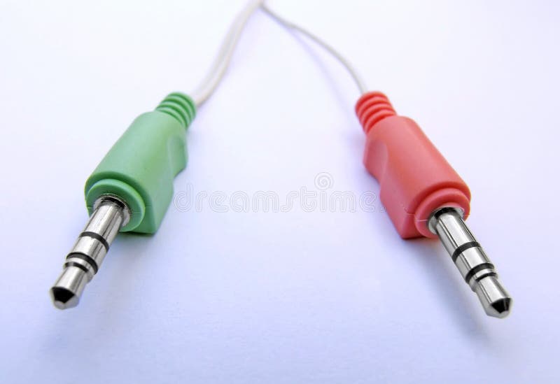 Red green audio plugs stock image. Image of background 4431033