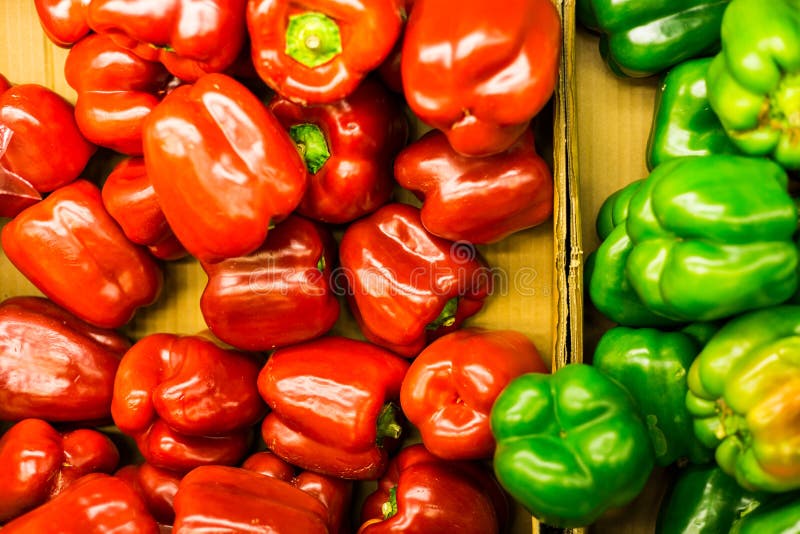 Red and green bell pepper foor food, Colourful to food