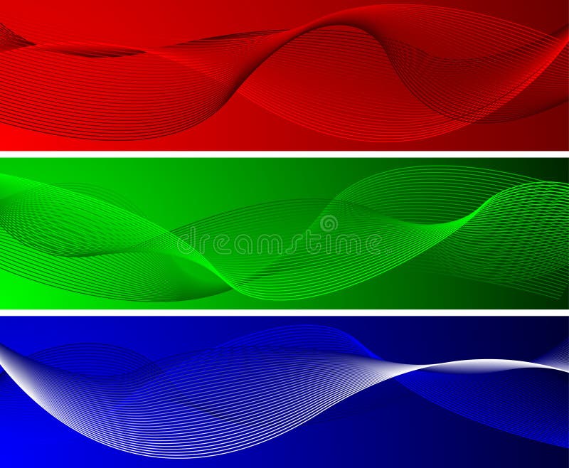 Red green and blue wavy backgrounds