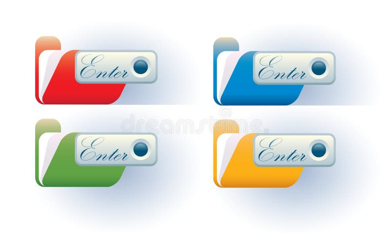 Red green blue and yellow folders with enter