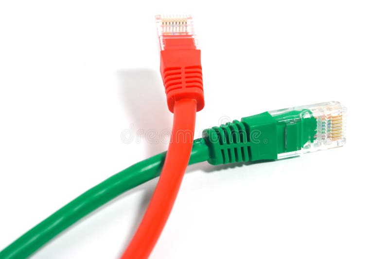 Red and green cables royalty free stock photography