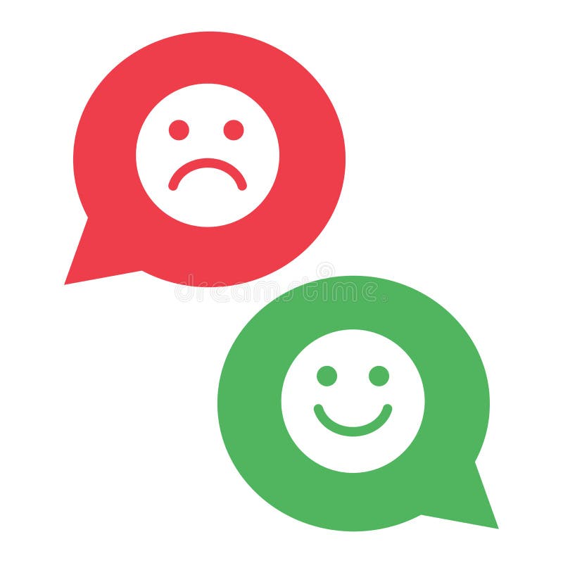 Red And Green Chat Icon Smileys Emoticons Icon Positive And Negative