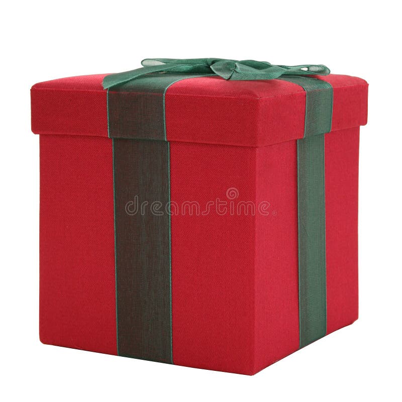 Red and Green Fabric Gift Box