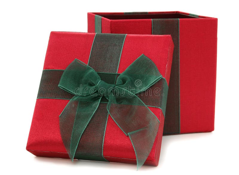 Red and Green Fabric Gift Box