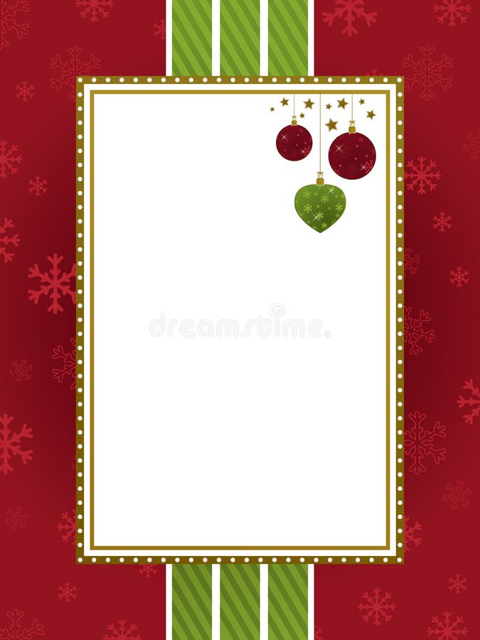 Red green and gold christmas frame