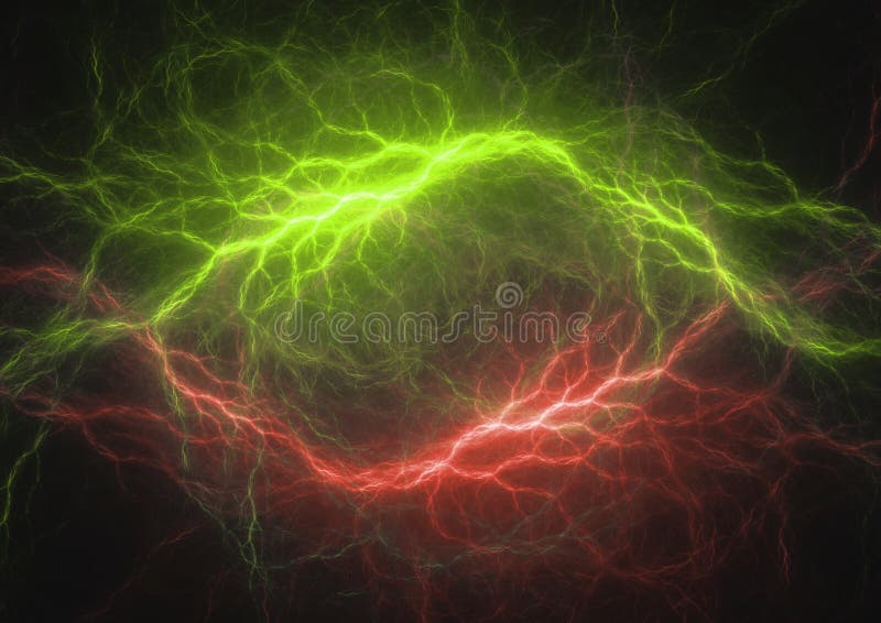 Red and green lightning stock illustration. Illustration of hell