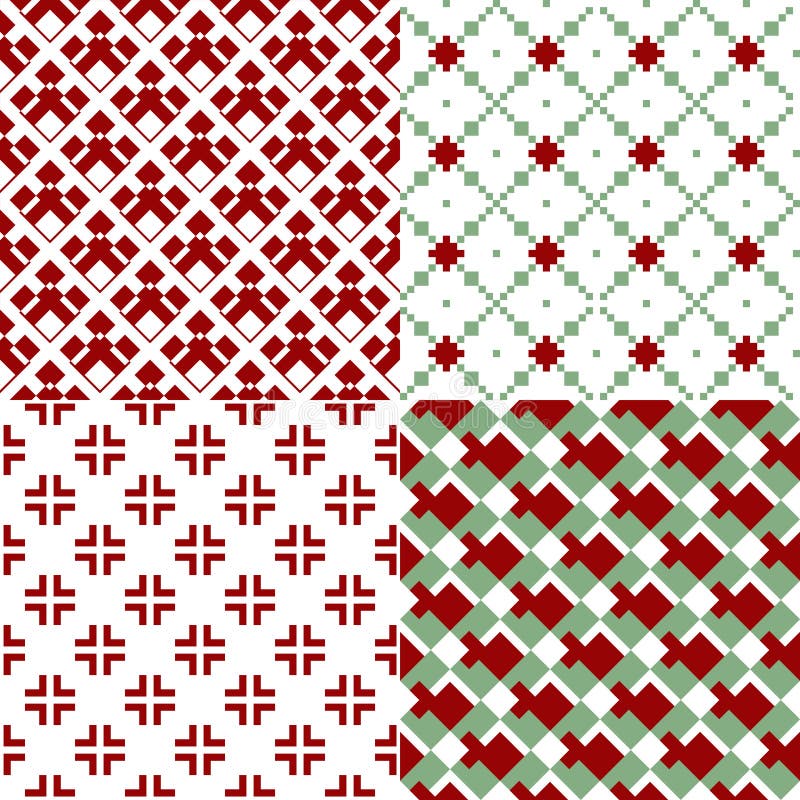Red and green patterns stock vector. Illustration of pattern 61638240