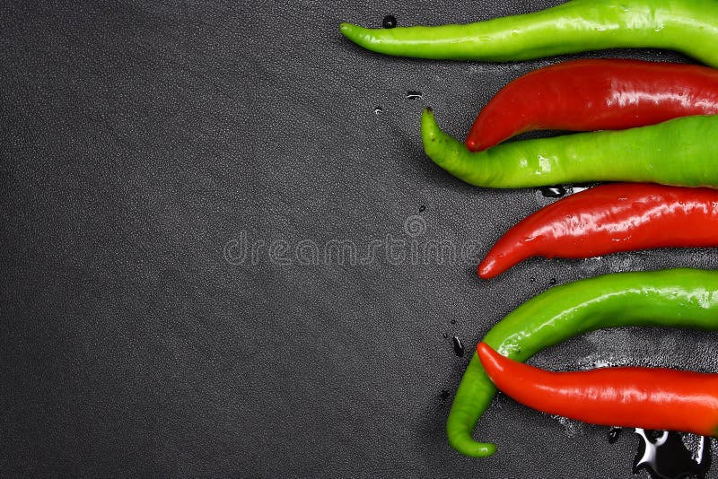 Red and green peppers