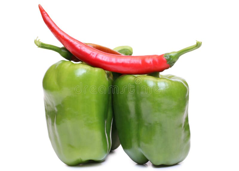 Red and green peppers two stock photo. Image of natural 99295750