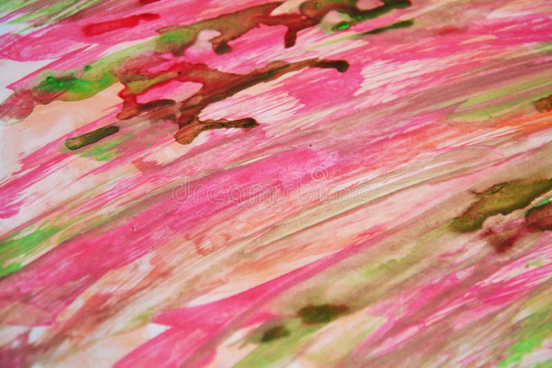 Red green pink watercolor colors, hypnotic abstract background