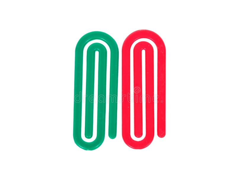 Red and Green Plastic Paper Clip Stock Photo Image of accessory