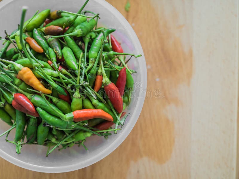 Red and green Thai Chili. stock image. Image of organic 86097233