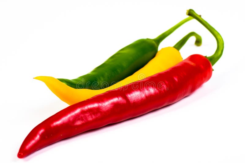Red green yellow hot chili pepper