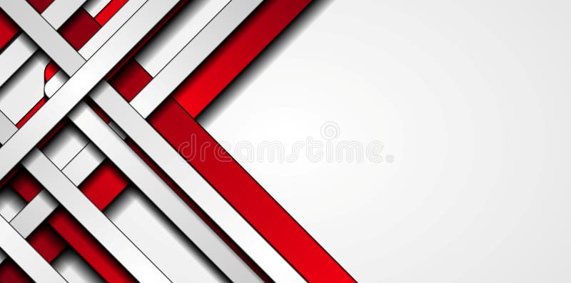 Red and grey stripes abstract tech background vector illustration