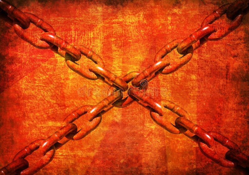 Red Grunge Background With Heavy Chain Royalty Free Stock Image Image