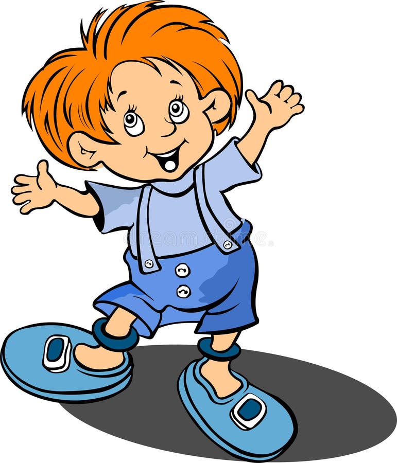 Red-haired funny little boy stock illustration