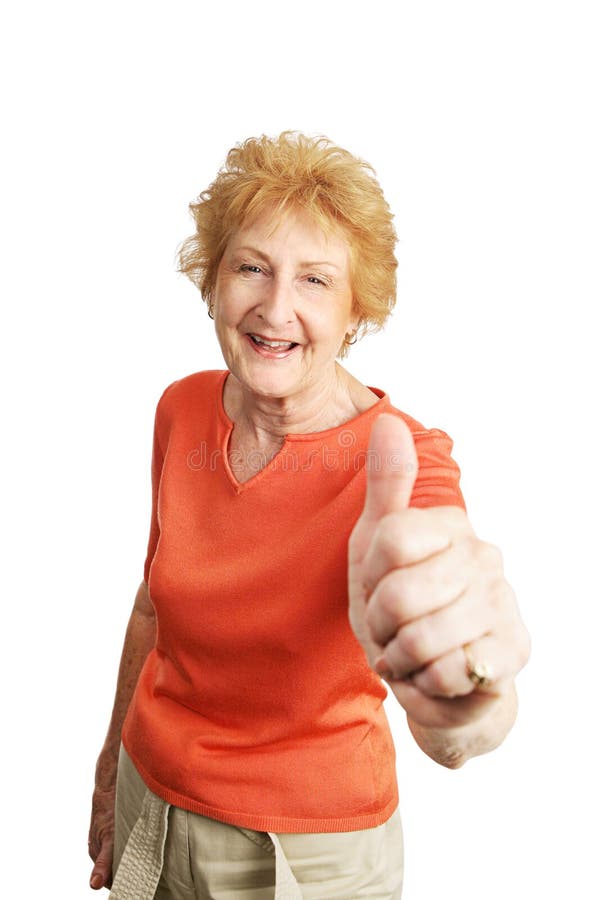 Red Haired Senior Thumbsup