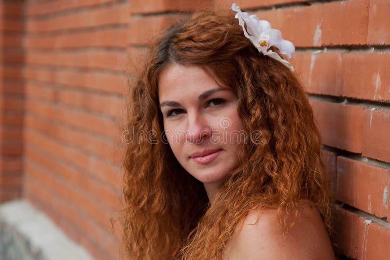 Red-haired young bride stock image Red-haired young bride stock image