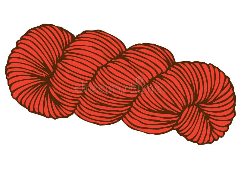 Red Hank of Yarn stock illustration. Illustration of doodle 90856853