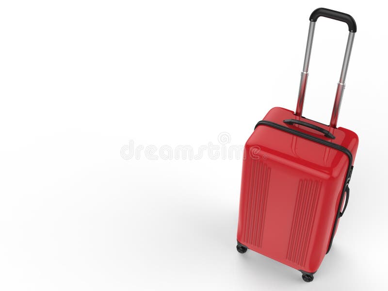Red Hard Case Luggages Isolated on White Stock Illustration Illustration of large, packed