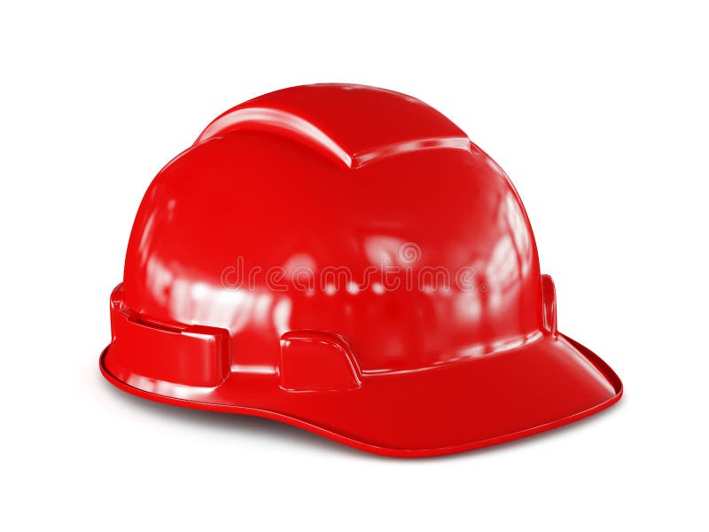 Red Hard Hat of Construction Worker Isolated Stock Photo Image of