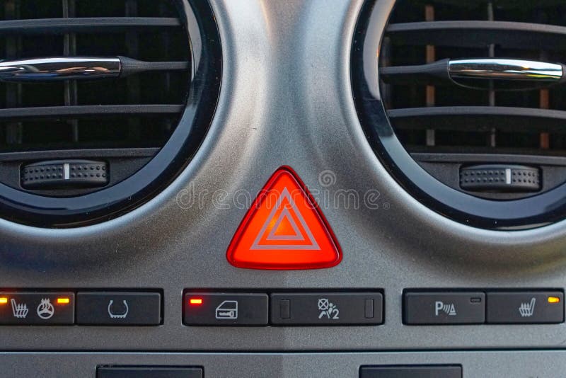 Red hazard light stock image. Image of push, illuminated 264223877