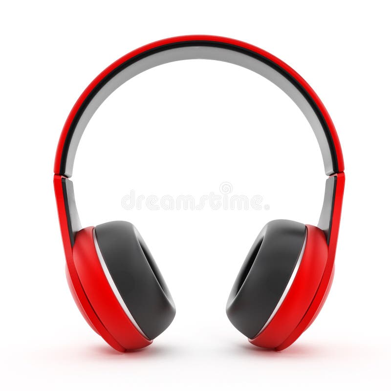 Red headphones vector illustration Red headphones vector illustration
