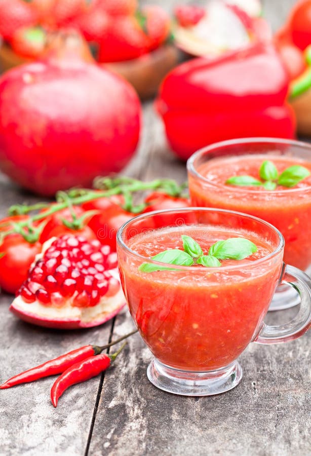 Red Healthy Vitamin Cocktail in the Glass Cup Stock Photo - Image of ...