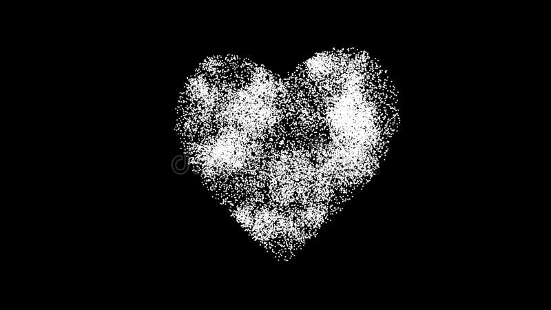 Red heart animation. Lines growing. Alpha Channel vector illustration