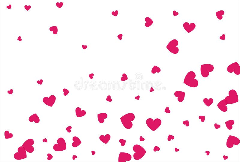 Red Heart Background. Love Confetti Background Stock Vector
