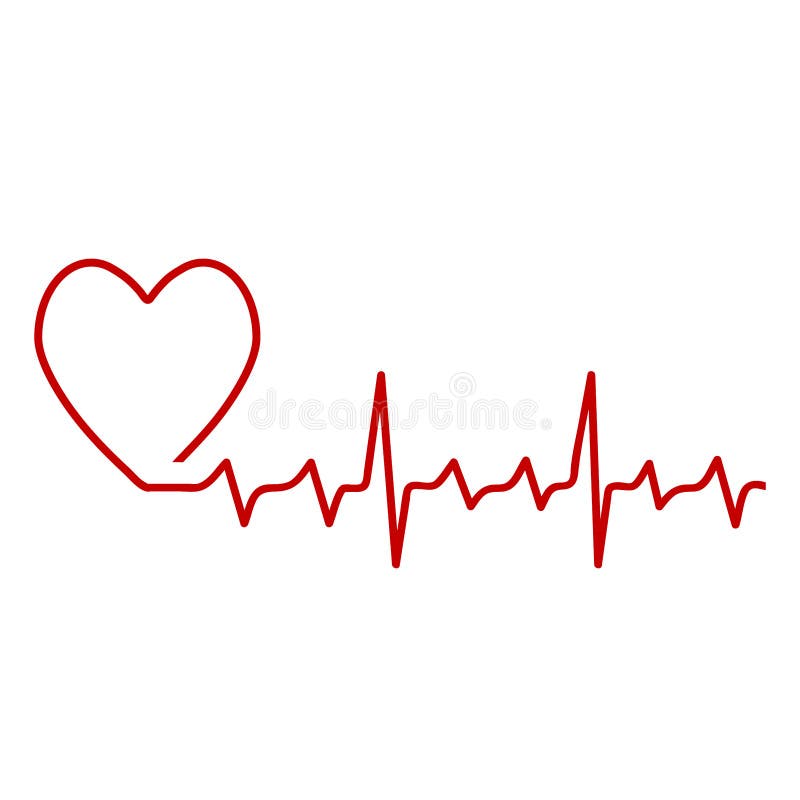 Red Heart Pulse. Vector Icon Of Heart. Vector Illustration On White ...