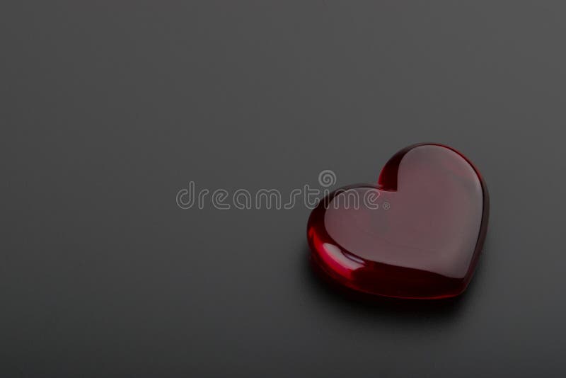 Red Heart on Black Background Stock Photo - Image of love, text: 165574828