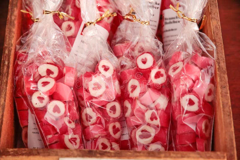 Red heart candies