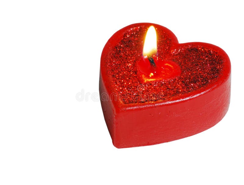 Red heart candle