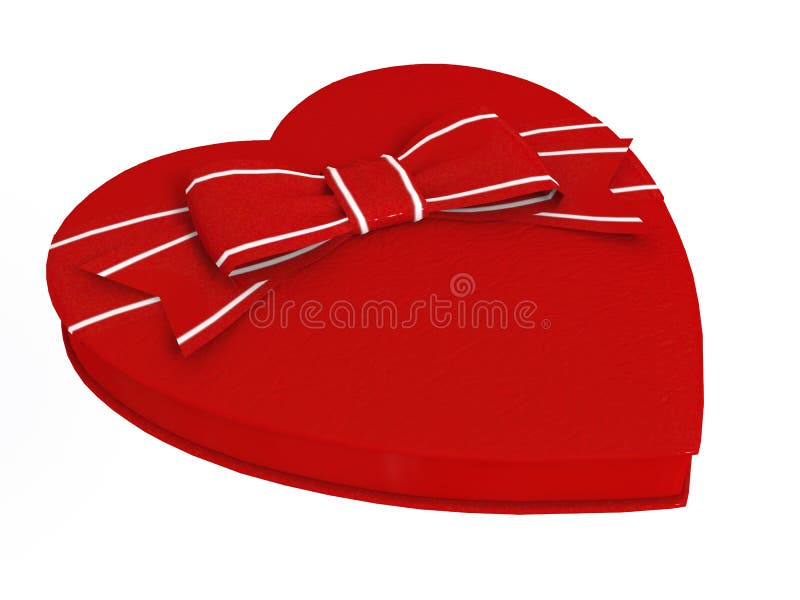 Red heart candy gift box bow