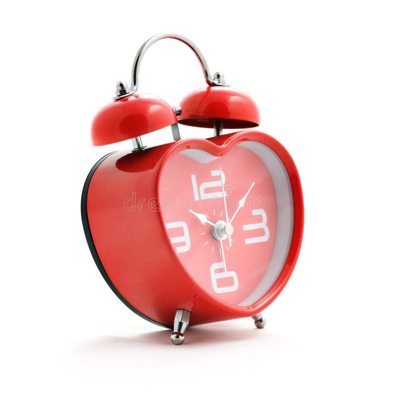 Red heart clock