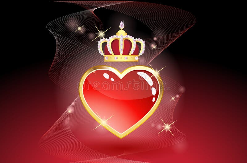 Red heart with crown royalty free illustration Red heart with crown royalty free illustration