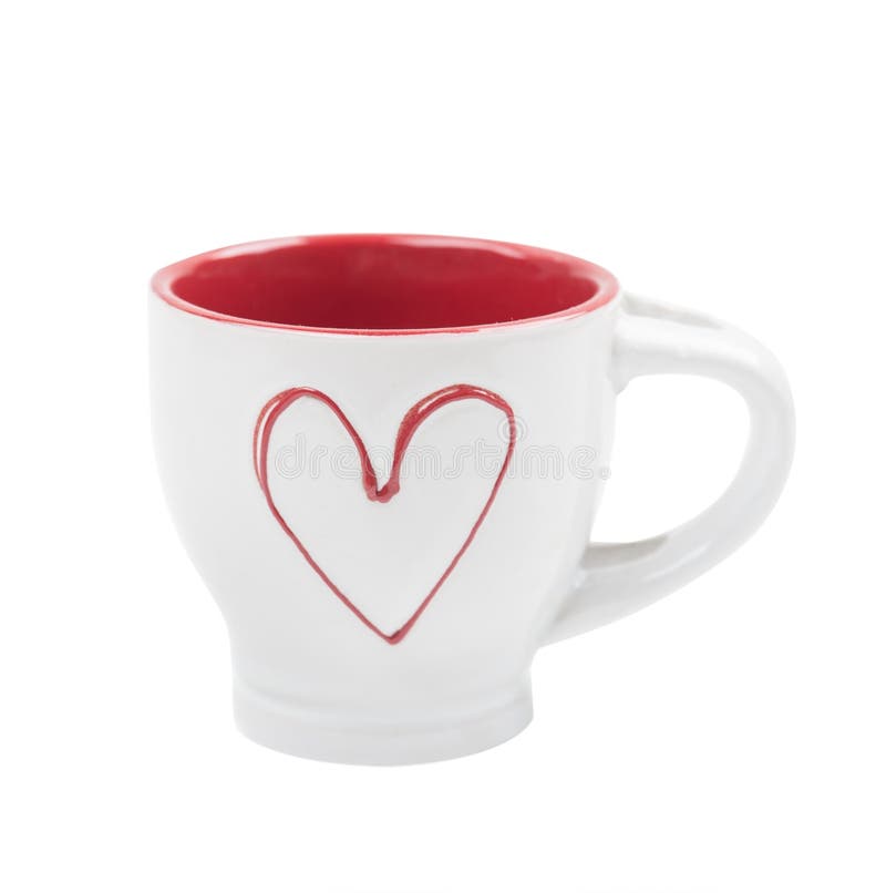 Red heart cup for coffee stock image. Image of heart 79977859